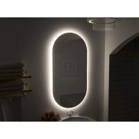 Овальное зеркало в ванную комнату с подсветкой Бикардо 40х70 см